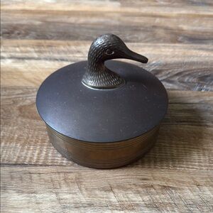 Duck Lid Brass Trinket Dish